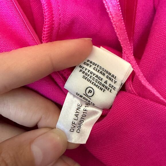 Diane von Furstenberg DVF Layne Dress in Vivid Pink Size 2 - Picture 6 of 6